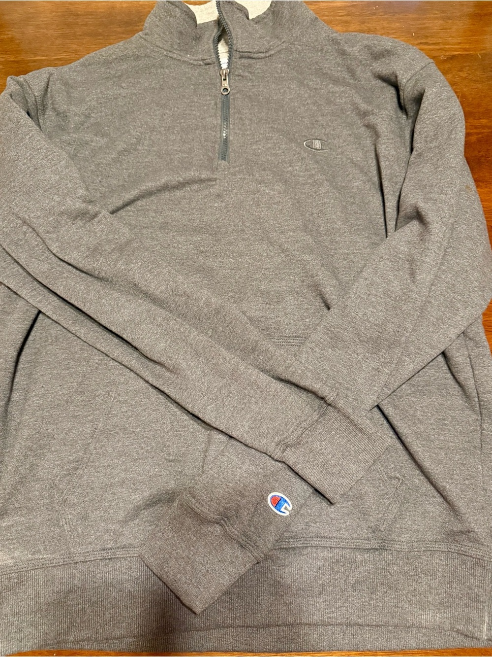 Champion Men's Charcoal Gray Quarter-Zip Pullover Sweatshirt